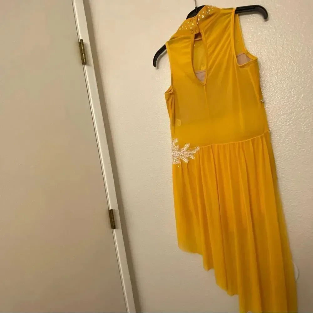 Weissman Balera dance costume solo yellow custom lyrical D10496 MA adult